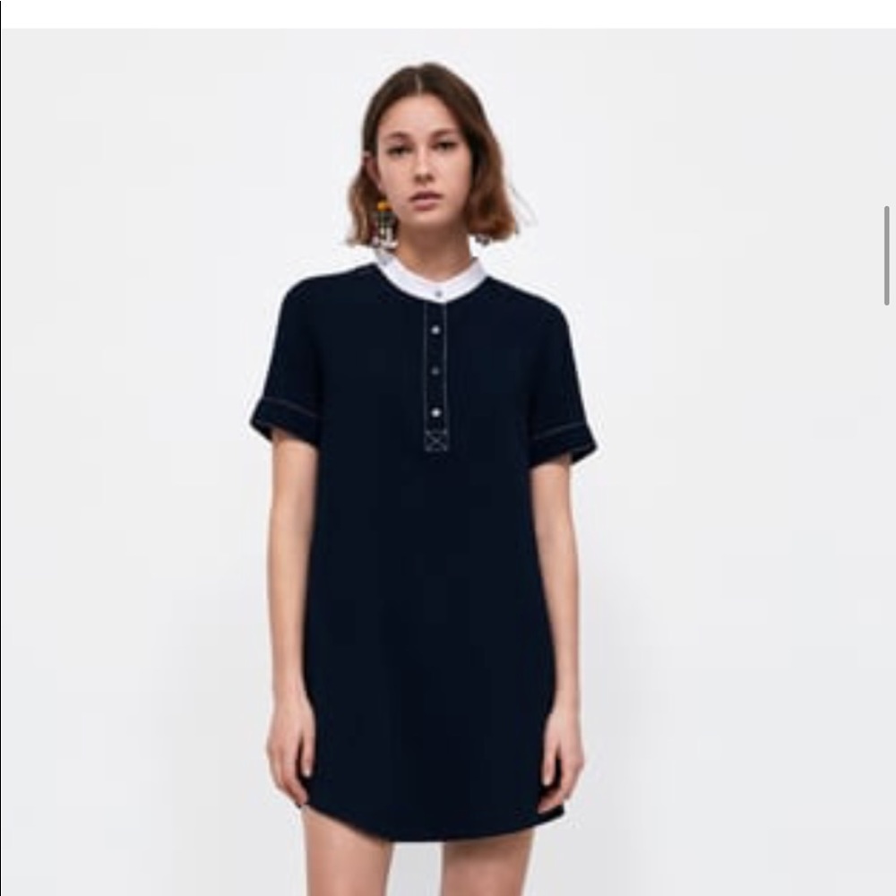 NWT Zara Black Contrast Dress Size M